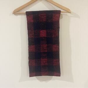 J. Crew Red and Navy Plaid Scarf Wool Blend